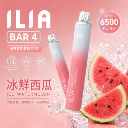 一次性電子煙 哩亞ILIA BAR 4 6500口 24種口味 冰鮮西瓜