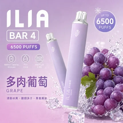 一次性電子煙 哩亞ILIA BAR 4 6500口 24種口味 多肉葡萄