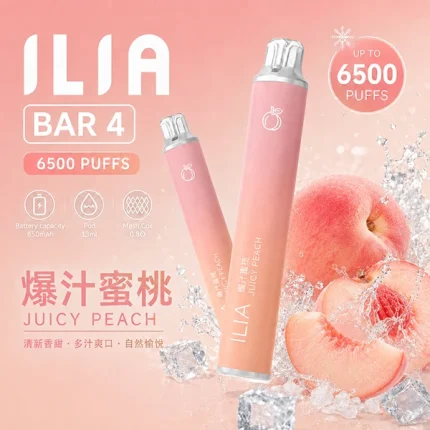 一次性電子煙 哩亞ILIA BAR 4 6500口 24種口味 爆汁蜜桃